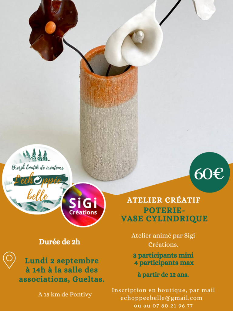 atelier poterie le 2 septembre
