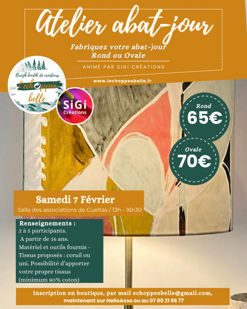 Ateliers février Atelier abat jour, 7 février 2026