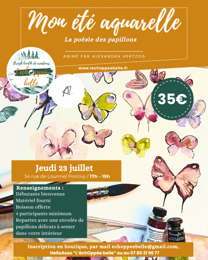 L'ÉchOppée Belle -atelier aquarelle 23 juillet